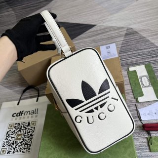 Adidas x Gucci mini top handle bag 702387 White leather