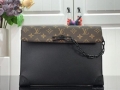 LV M30583 Louis Vuitton Pochette Voyage Steamer Bag Black