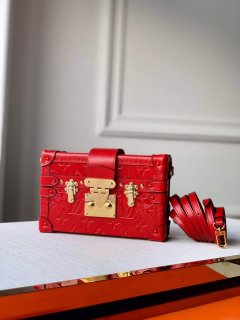 LV M40273 Louis Vuitton Petite Malle Leather M54180 Red