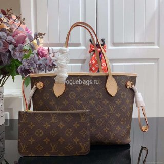 LV M41245 Louis Vuitton Neverfull PM Monogram N41362 Bag Beige