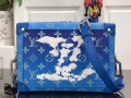 LV M45430 Louis Vuitton Petite Malle Soft Trunk Monogram Blue and White