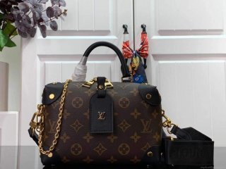 LV M45571 Louis Vuitton Petite Malle Souple Bag Monogram Black