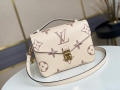 LV M45596 Louis Vuitton M45773 Pochette Metis Bag Cream and Rose Pink