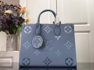 LV M45718 Louis Vuitton Onthego MM Handbag Summer Blue