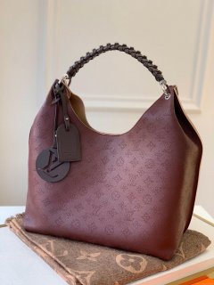 LV M53188 Louis Vuitton Carmel Mahina Bag M52950 Wine Red