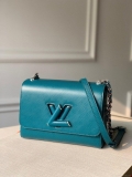 LV M55320 Louis Vuitton Twist MM shoulder Epi M50282 bag Blue