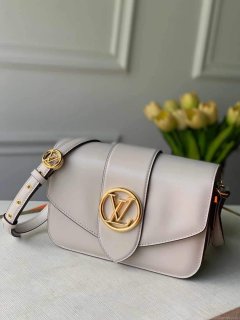 LV M55950 Louis Vuitton Pont 9 High End Leathers Bag Cream