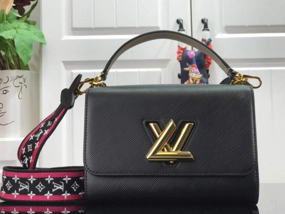 LV M57050 Louis Vuitton Twist MM Bag M57049 Epi Leather Black