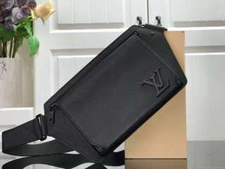 LV M57081 Louis Vuitton Sling Bag Black Grained Calf Leather