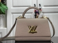 LV M57214 Louis Vuitton Twist one Handle PM Taurillon Leather Beige