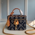 LV M57403 Louis Vuitton Since 1854 Vanity Pm Monogram Jacquard Bag Blue