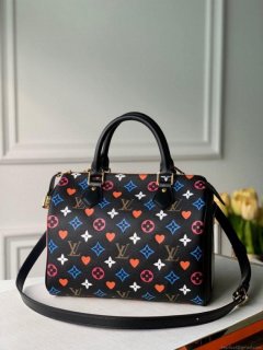 LV M57466 Louis Vuitton GAME ON Speedy Bandouliere 25 Bag Black