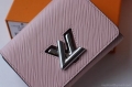 LV M64414 Louis Vuitton Twist Compact Wallet Epi Leather Pink