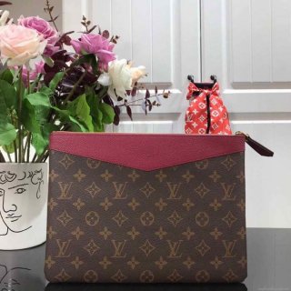 LV M64591 Louis Vuitton Daily Pouch Monogram Canvas Bag M62942 Wine Red