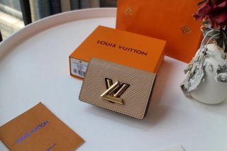 LV M68682 Louis Vuitton Twist Multicartes Wallet Epi Leather Apricot