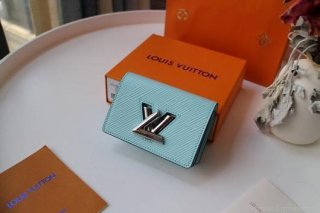 LV M68682 Louis Vuitton Twist Multicartes Wallet Epi Leather Light Blue