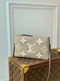 LV M69203 Louis Vuitton Double Zip Pochette Monogram Gray