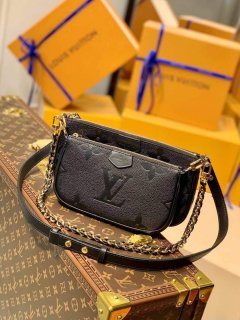 LV M80399 Louis Vuitton M80447 Multi Pochette Accessoires Bag Black