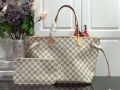 LV N41361 Louis Vuitton Neverfull MM Damier Azur N41605 Bag Beige