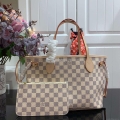 LV N41362 Louis Vuitton Neverfull PM Damier Azur M41245 Bag Beige