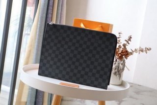 LV N41501 Louis Vuitton Pochette Joule GM Clutch Bag Damier Graphite