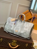 LV N50069 Louis Vuitton Keepall Bandouliere 50 Damier N50059 Stone Gray