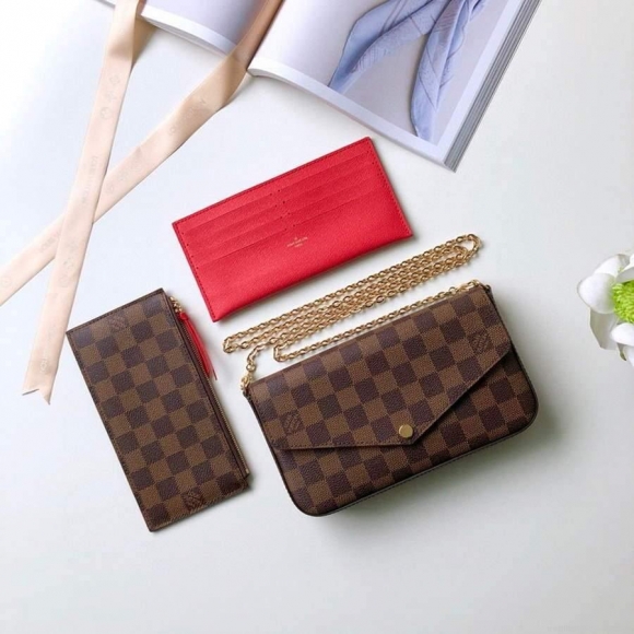 LV N63032 Louis Vuitton Felicie Pochette Bag M61276 Damier Ebene