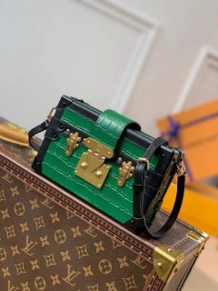 LV N93145 Louis Vuitton Petite Malle crocodilien brillant Bag N93144 Emeraude Green