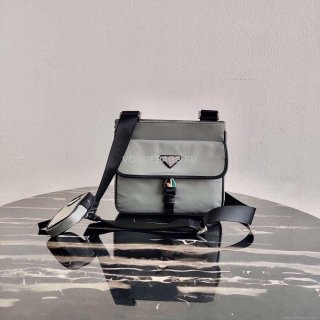 Prada 2VH110 Nylon Cross Body Bag Gray