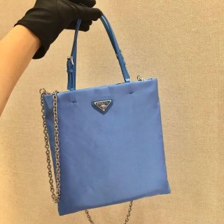 Prada 1BA252 Nylon Handbag Blue