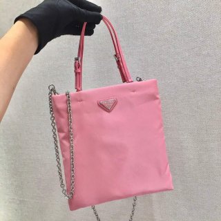 Prada 1BA252 Nylon Handbag Pink