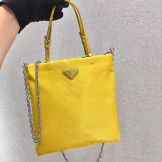 Prada 1BA252 Nylon Handbag Yellow