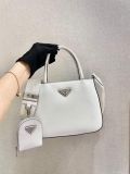 Prada Brushed leather handbag 1BA320 White