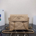 Prada Nylon Vintage Chain Stray Bag 1BD630 Apricot