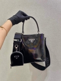 Prada Panier ostrich leather 1BA319 Bag Black