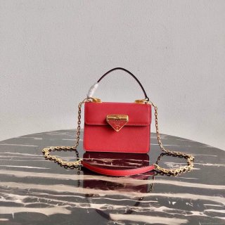 Prada Saffiano Leather Symbole Bag 1BN021 Red