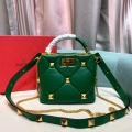 Valentino 0097S Small Roman Stud The Handle Bag In Nappa Green