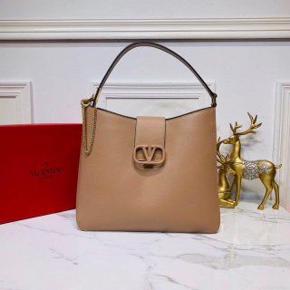 Valentino 50027 Vsling Grainy Calfskin Hobo Bag Apricot