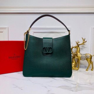 Valentino 50027 Vsling Grainy Calfskin Hobo Bag Green