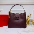 Valentino 50027 Vsling Grainy Calfskin Hobo Bag Wine Red