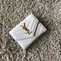 YSL 403943 Yves Saint Laurent Compact Tri-Fold Wallet White