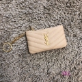 YSL 438386 Yves Saint Laurent Key Pouch Monogram Apricot