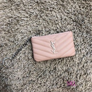 YSL 438386 Yves Saint Laurent Key Pouch Monogram Pink