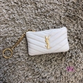 YSL 438386 Yves Saint Laurent Key Pouch Monogram White