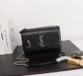 YSL 442906 Yves Saint Laurent Sunset Medium In Smooth Leather Black