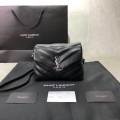 YSL 467072 Saint Laurent Loulou Toy Bag In Matelassé “Y” Leather Black Silver