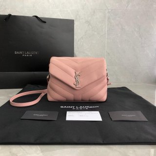 YSL 467072 Saint Laurent Loulou Toy Bag In Matelassé “Y” Leather Pink