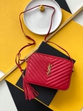 YSL 520534 Lou Camera Bag In Matelassé Leather Red