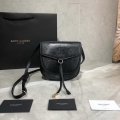 YSL 551559 Yves Saint Laurent Datcha Lizard-Effect Leather Bag Black