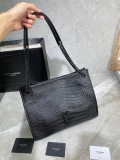 YSL 577999 Saint Laurent Niki Medium Shopping Bag In Crocodile Leather Black